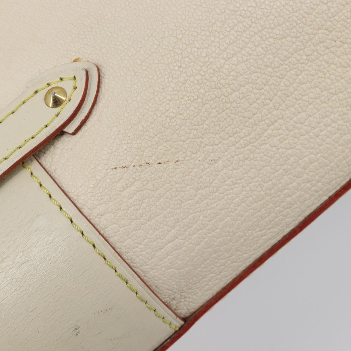 LOUIS VUITTON Suhari Angenu PM Hand Bag White M91811 LV Auth 209507A