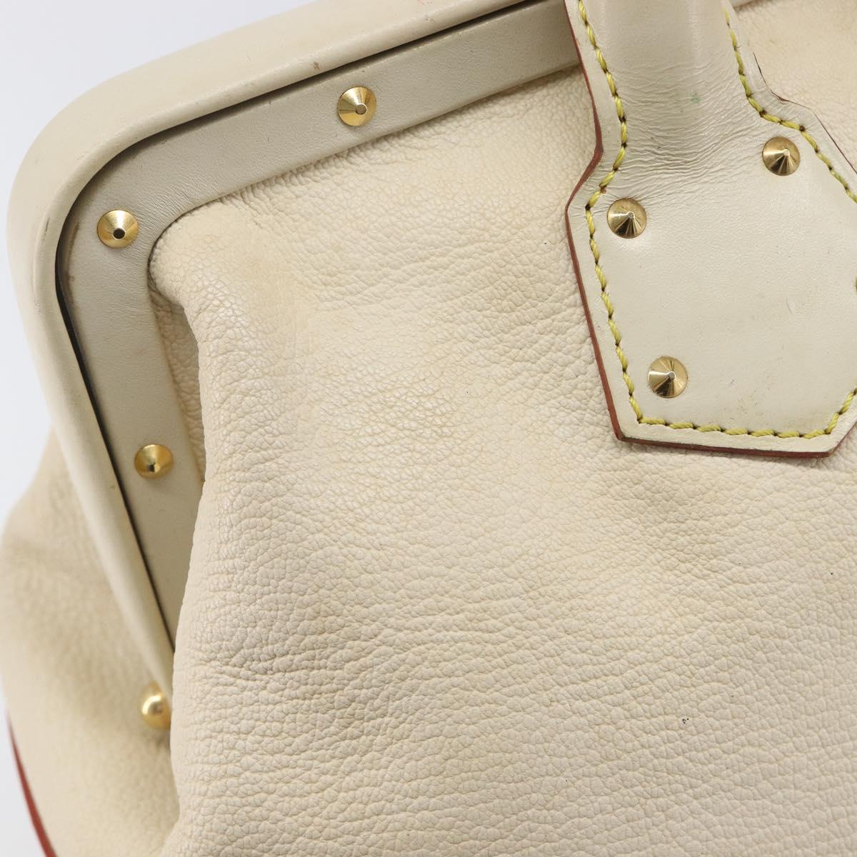 LOUIS VUITTON Suhari Angenu PM Hand Bag White M91811 LV Auth 209507A
