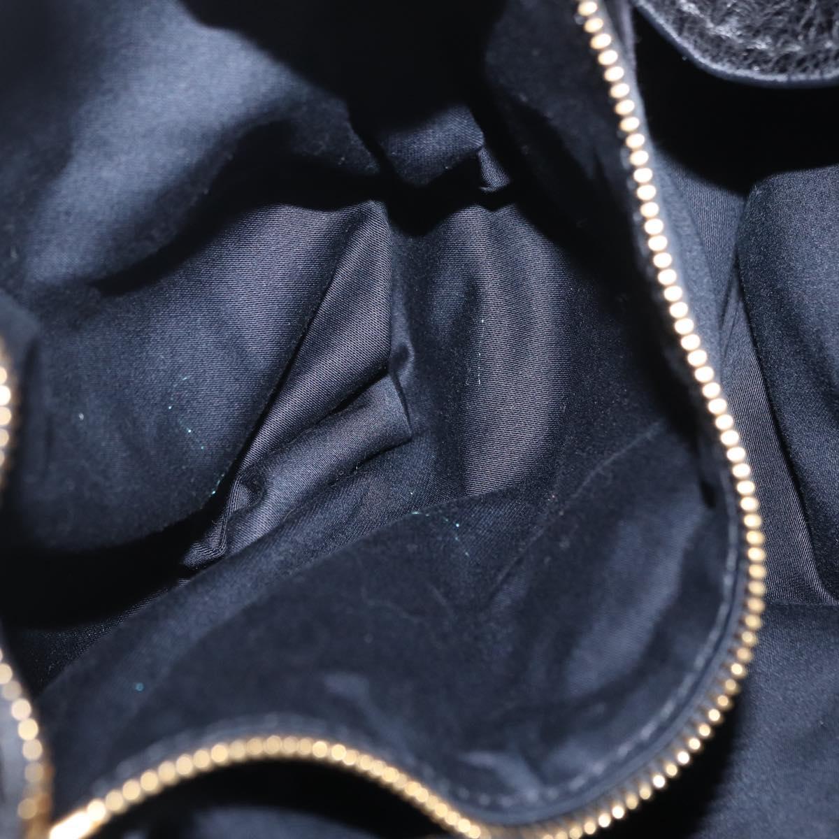 Miu Miu Tote Bag Vitellolux Black Gold Auth 209513V