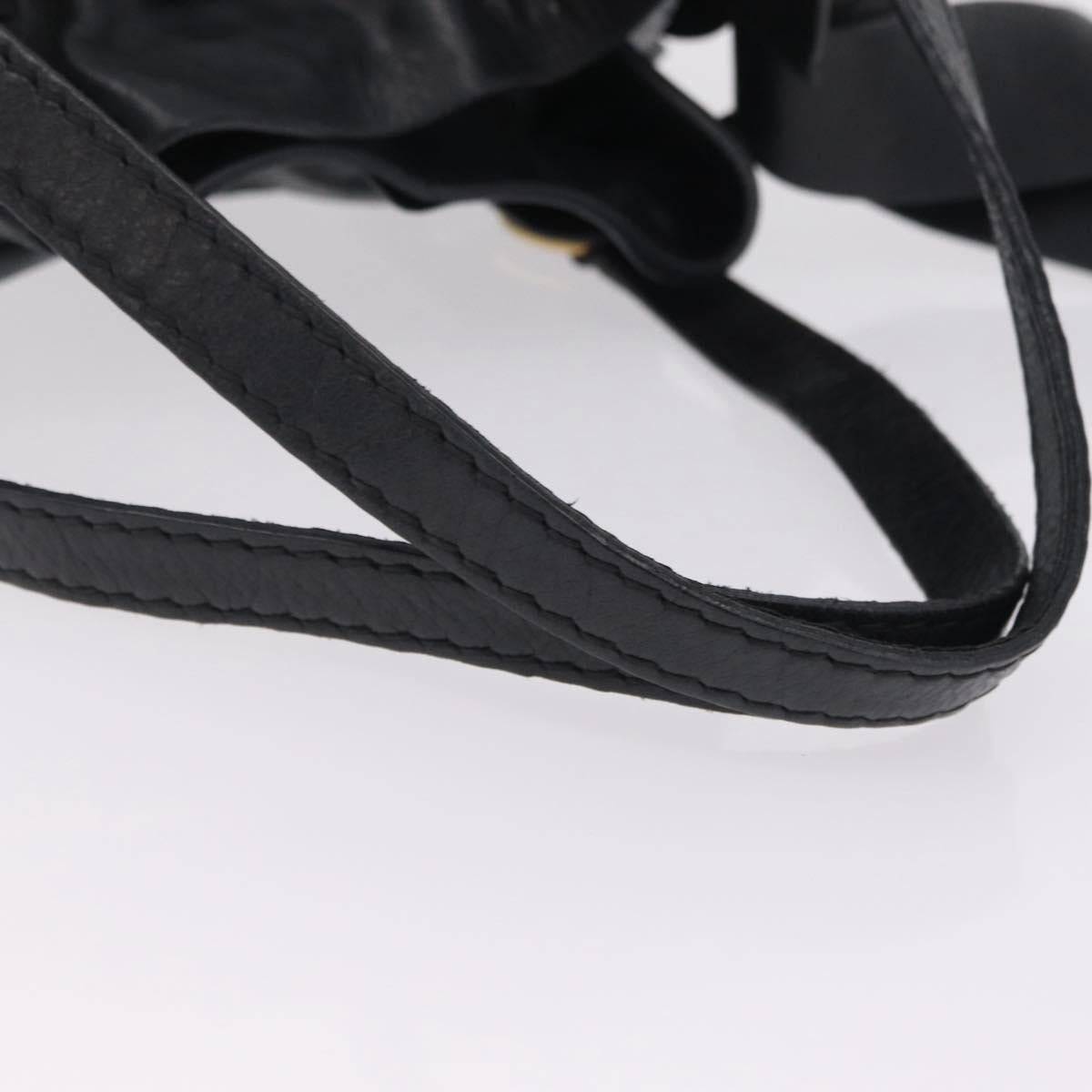 Miu Miu Tote Bag Vitellolux Black Gold Auth 209513V
