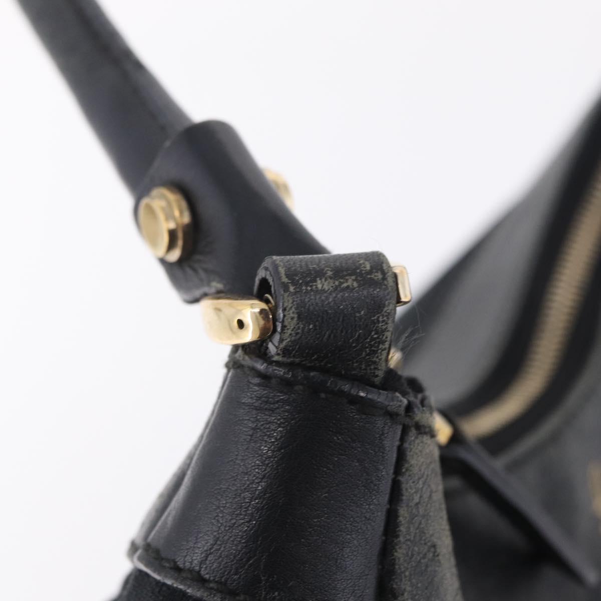 GUCCI GG Canvas Abbey Shoulder Bag Black Gold 190525 Auth 209519