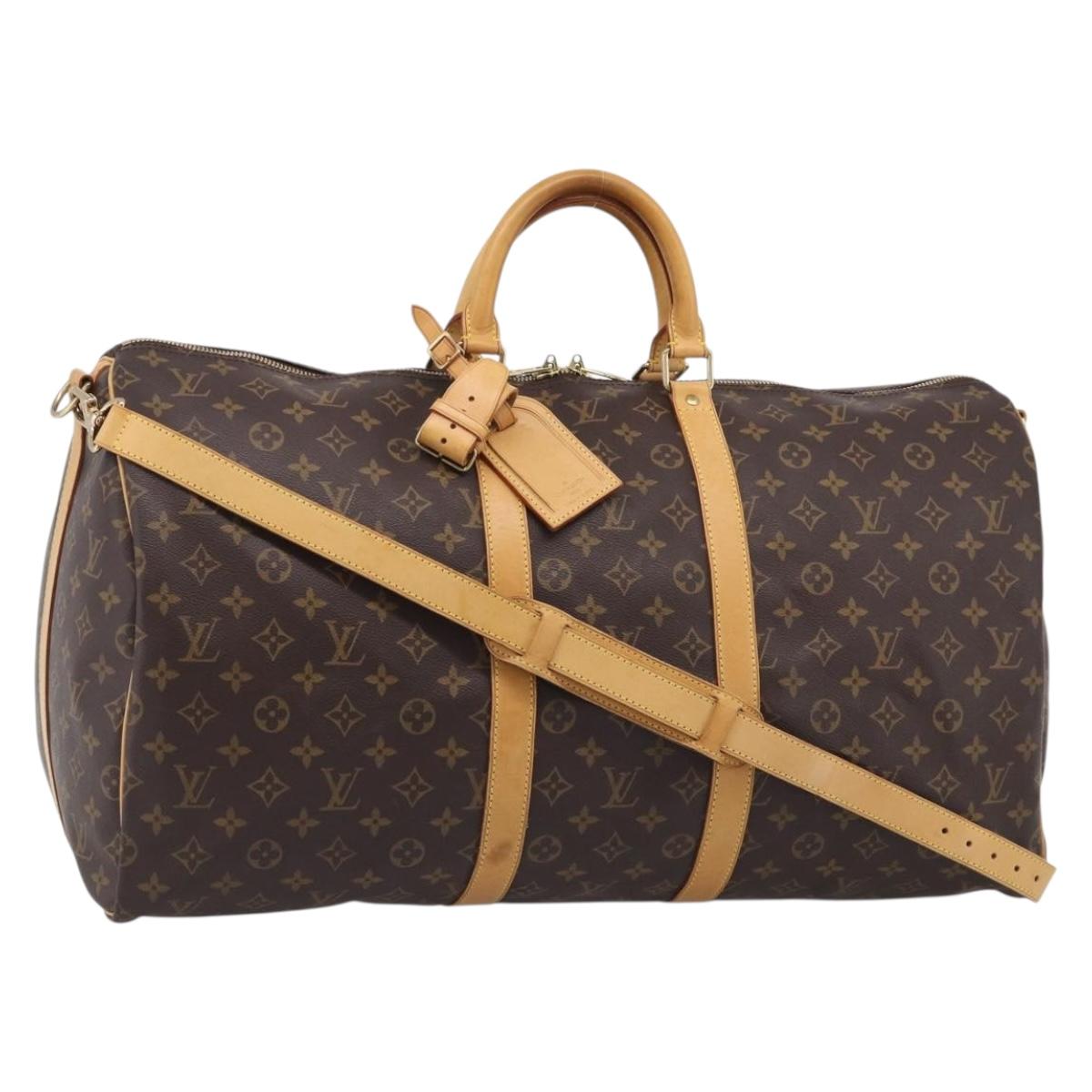 LOUIS VUITTON Monogram Keepall Bandouliere55 Boston Bag M41414 LV Auth 209521V