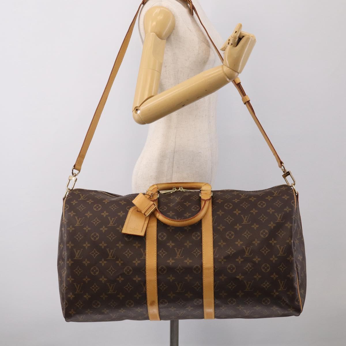 LOUIS VUITTON Monogram Keepall Bandouliere55 Boston Bag M41414 LV Auth 209521V