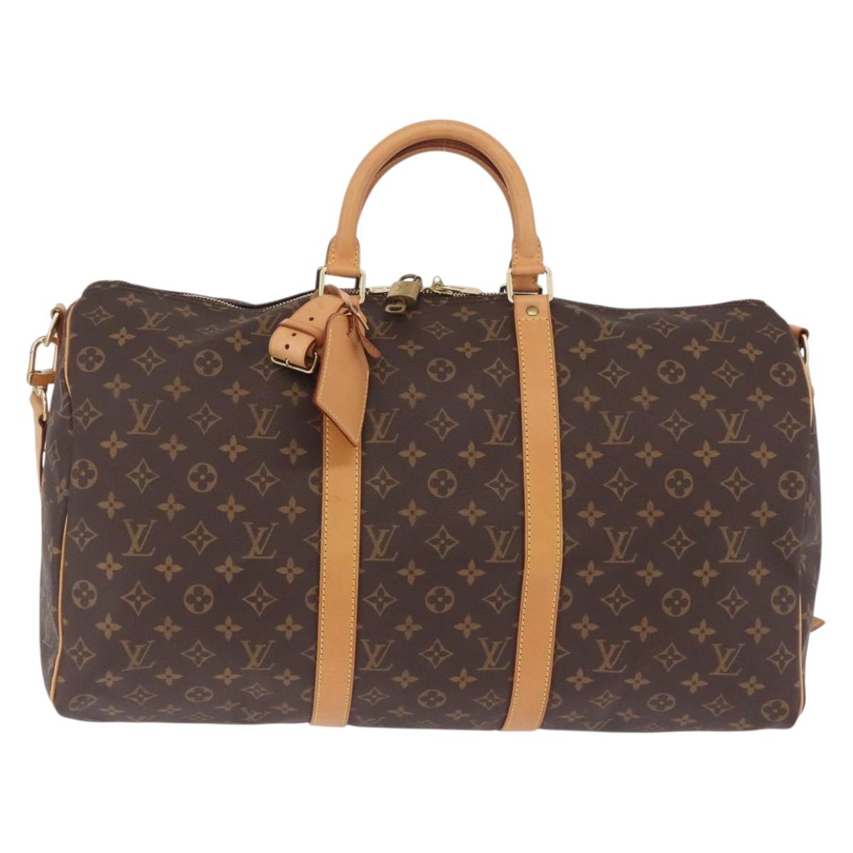 LOUIS VUITTON Monogram Keepall Bandouliere 50 Boston Bag M41416 LV Auth 209522V