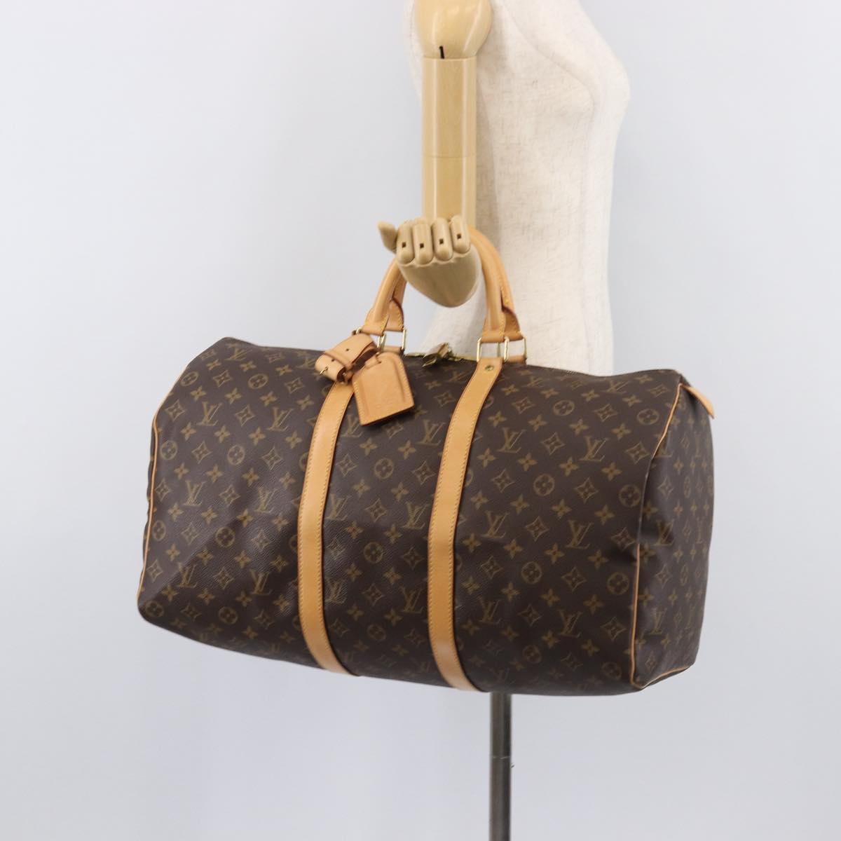 LOUIS VUITTON Monogram Keepall 50 Boston Bag M41426 LV Auth 209523V