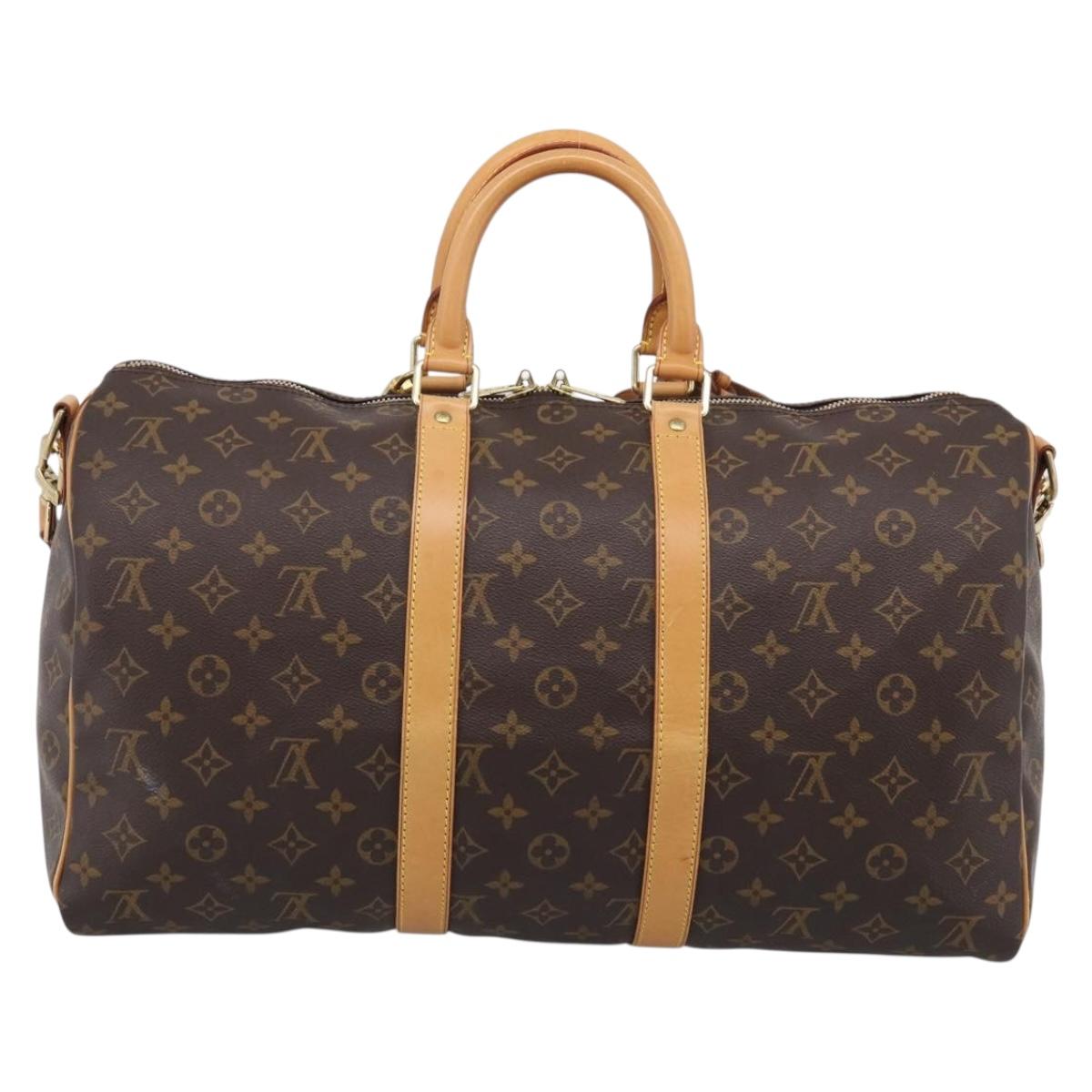 LOUIS VUITTON Monogram Keepall Bandouliere 45 Boston Bag M41418 LV Auth 209524V
