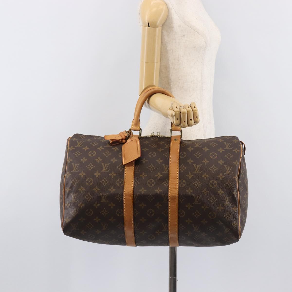 LOUIS VUITTON Monogram Keepall 45 Boston Bag M41428 LV Auth 209525A