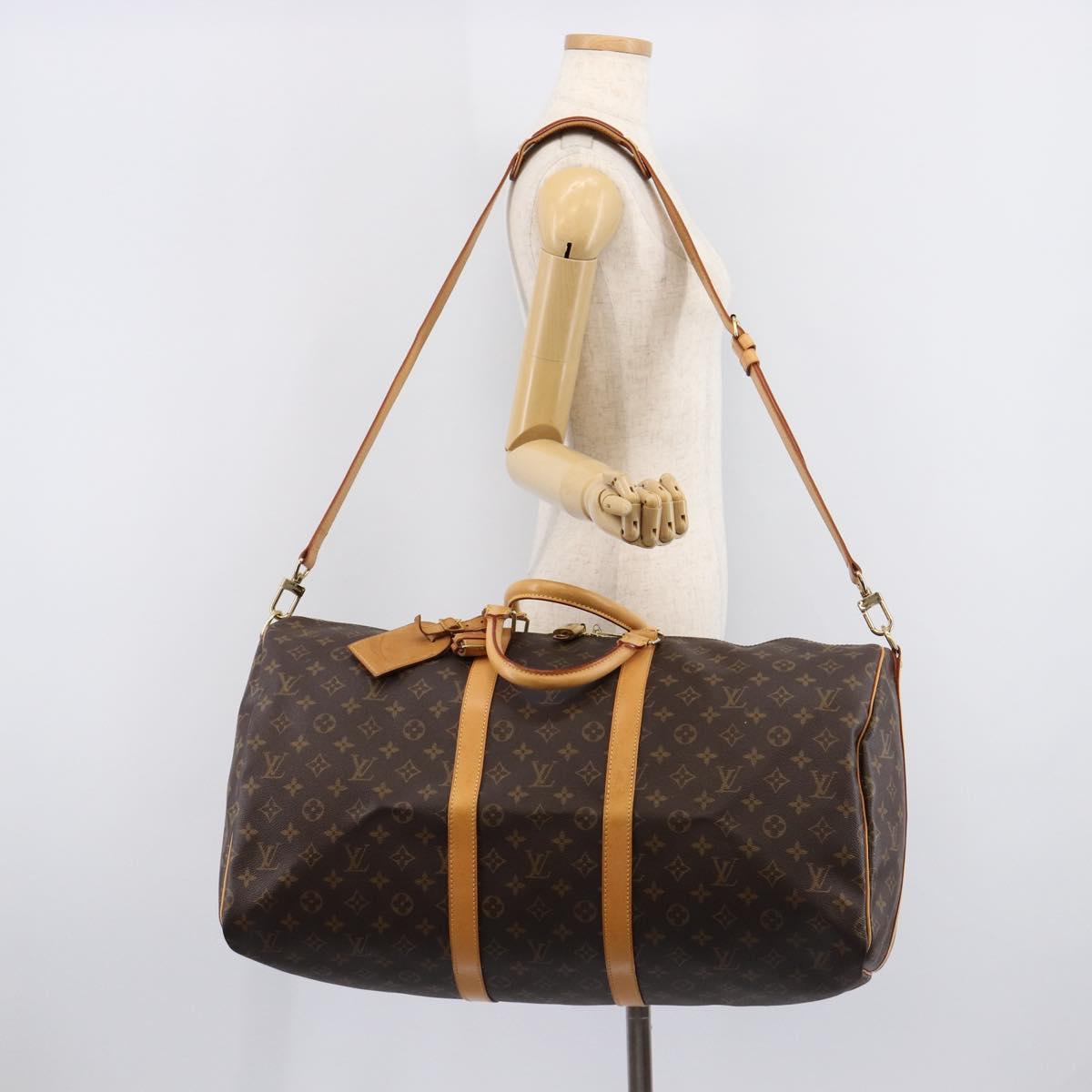 LOUIS VUITTON Monogram Keepall Bandouliere55 Boston Bag M41414 LV Auth 209526V