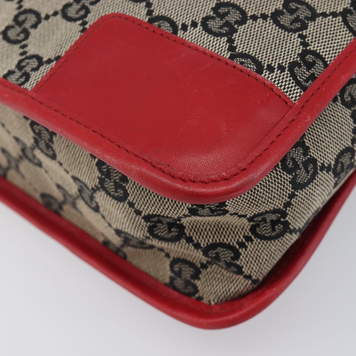 GUCCI GG Canvas Shoulder Bag Navy Gold 001 4205 Auth 209531A