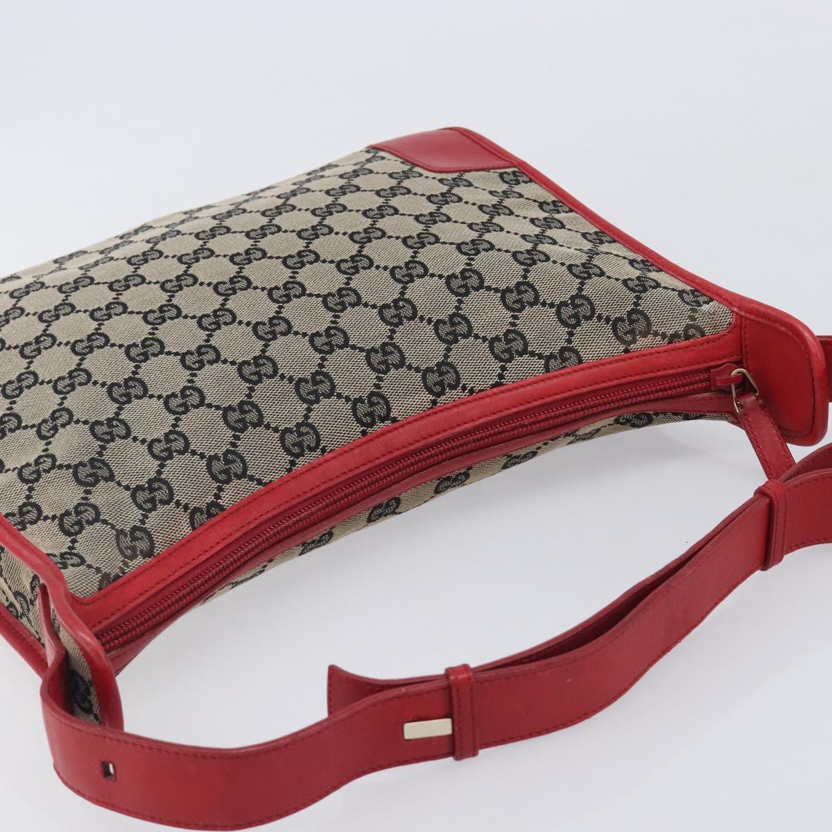 GUCCI GG Canvas Shoulder Bag Navy Gold 001 4205 Auth 209531A