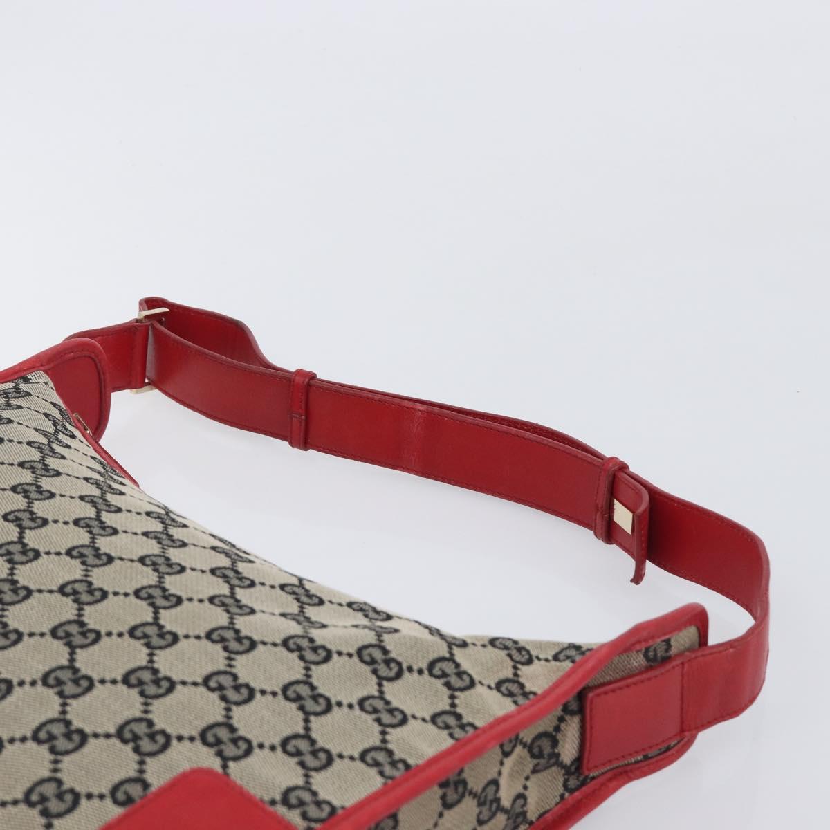 GUCCI GG Canvas Shoulder Bag Navy Gold 001 4205 Auth 209531A