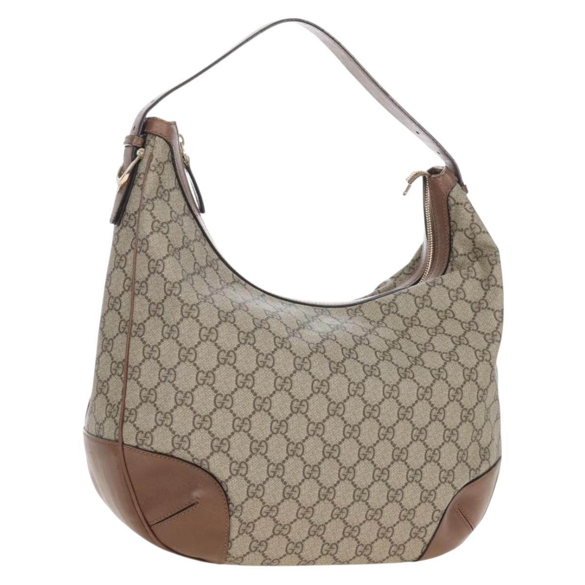 GUCCI GG Supreme Shoulder Bag PVC Beige Gold 309618 Auth 209537A