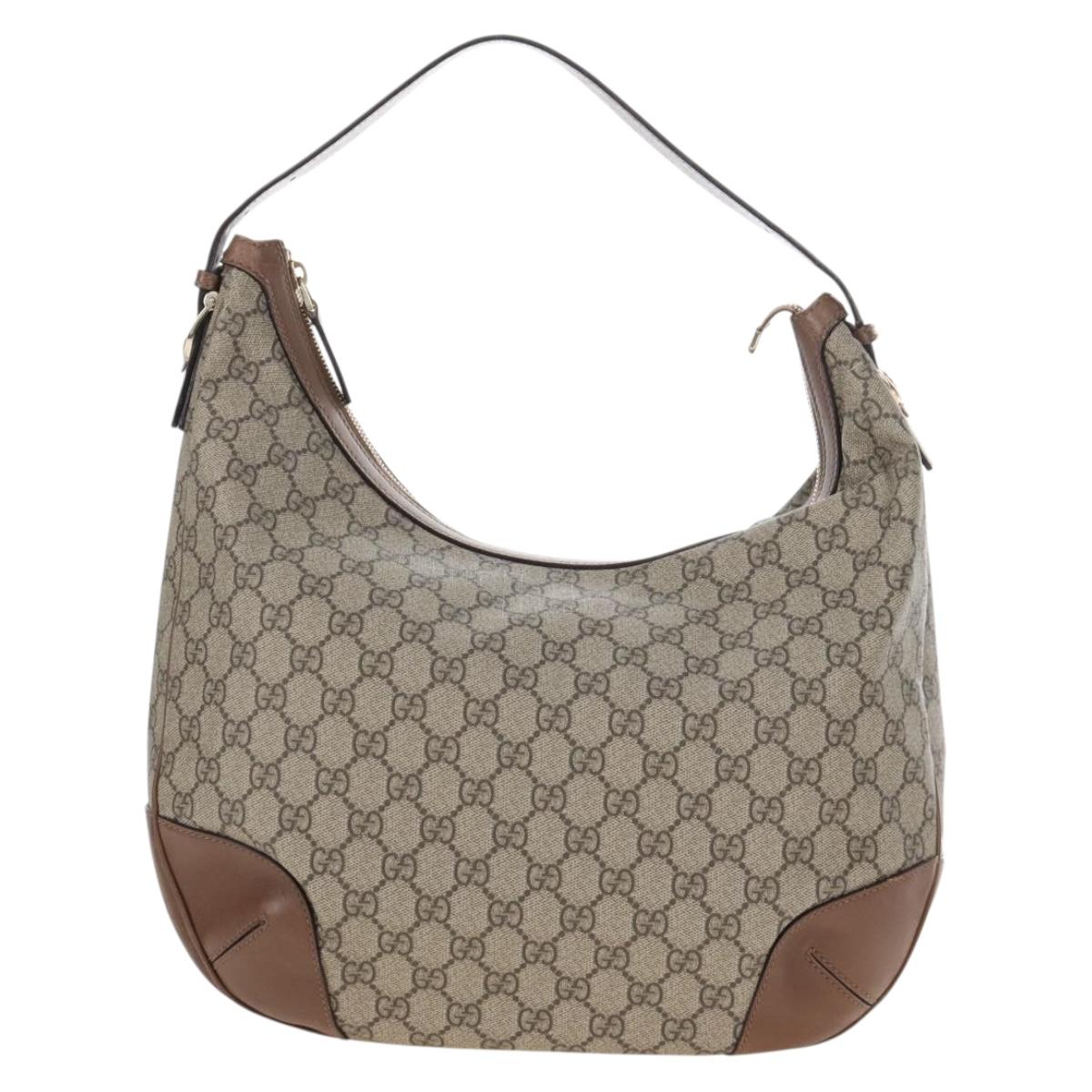 GUCCI GG Supreme Shoulder Bag PVC Beige Gold 309618 Auth 209537A
