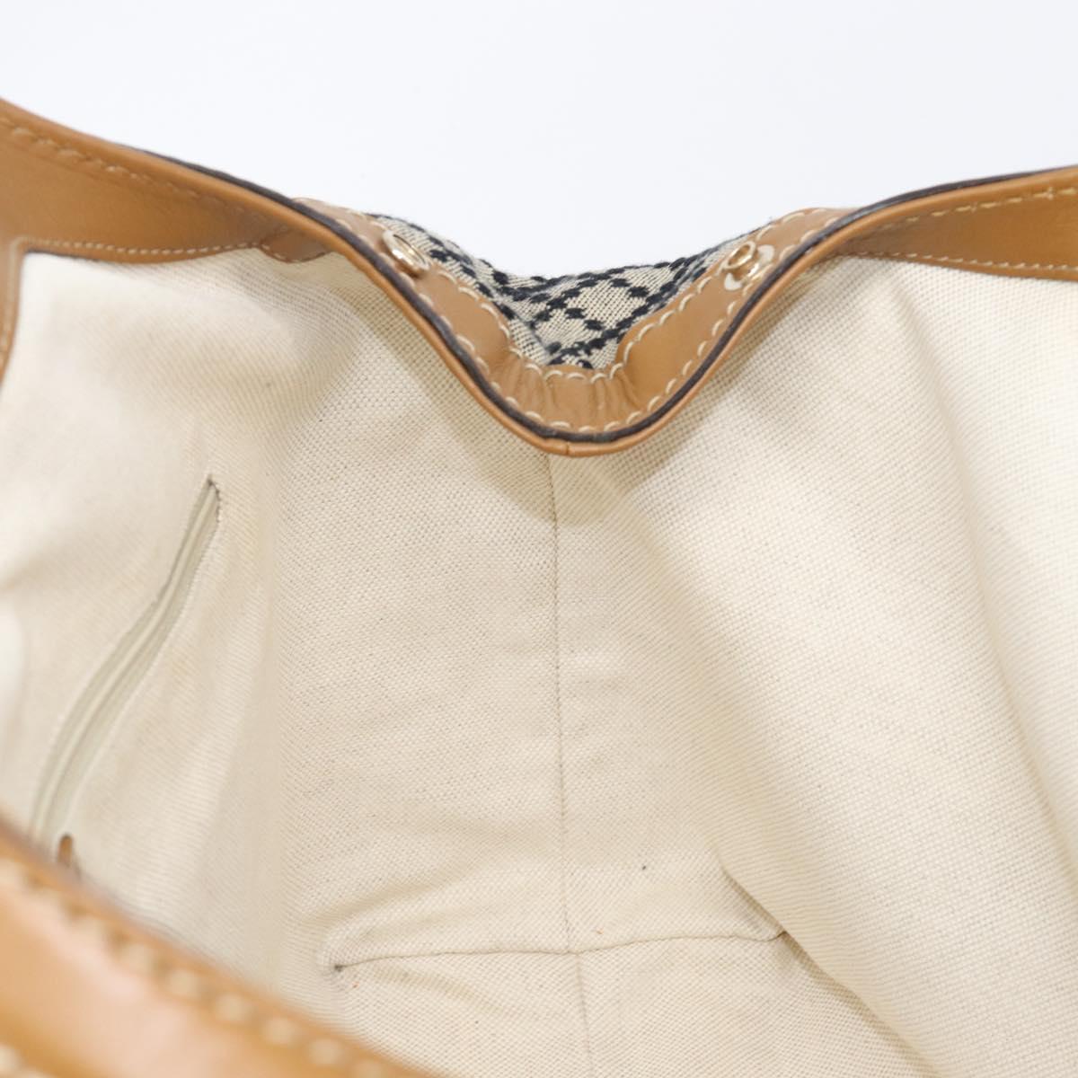 GUCCI Diamante GG Canvas Sukey Hand Bag Beige Gold 211944 Auth 209539V