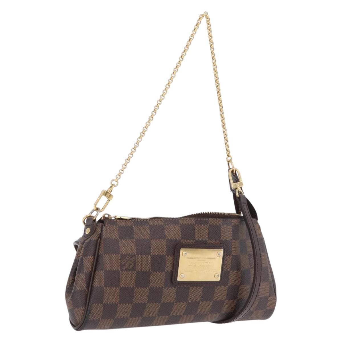 LOUIS VUITTON Damier Ebene Eva Shoulder Bag N55213 LV Auth 209542