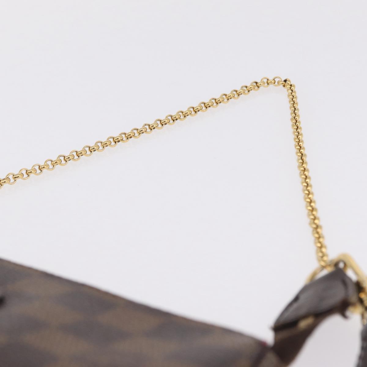 LOUIS VUITTON Damier Ebene Eva Shoulder Bag N55213 LV Auth 209542