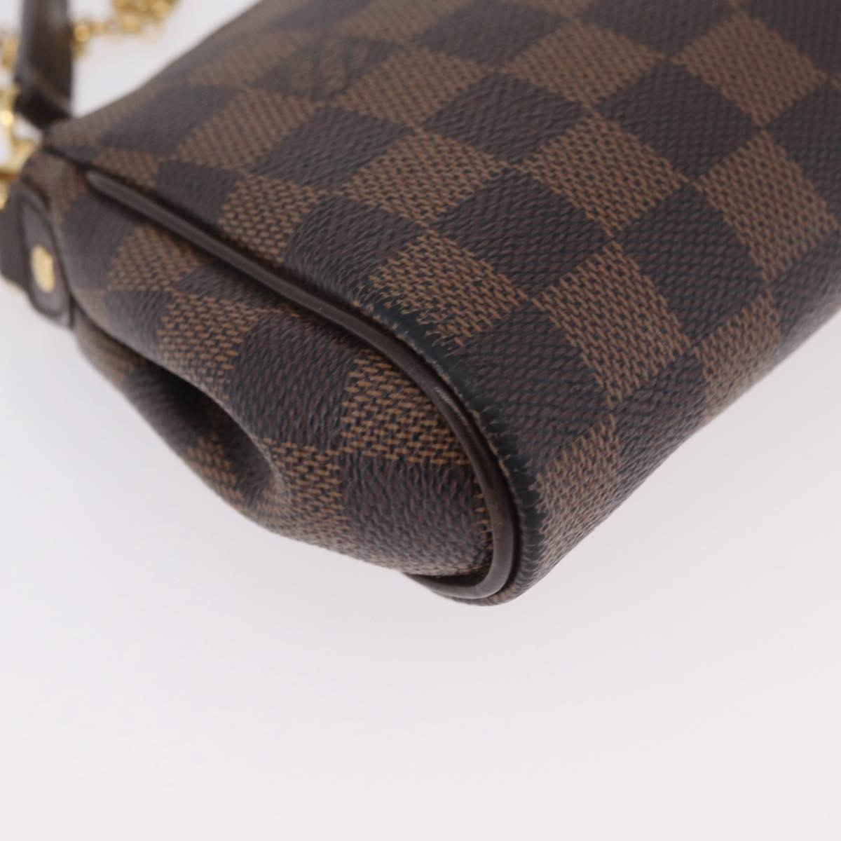 LOUIS VUITTON Damier Ebene Eva Shoulder Bag N55213 LV Auth 209542