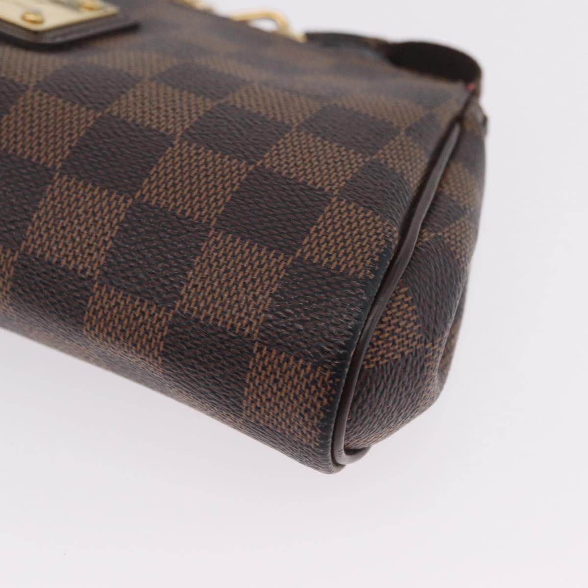 LOUIS VUITTON Damier Ebene Eva Shoulder Bag N55213 LV Auth 209542