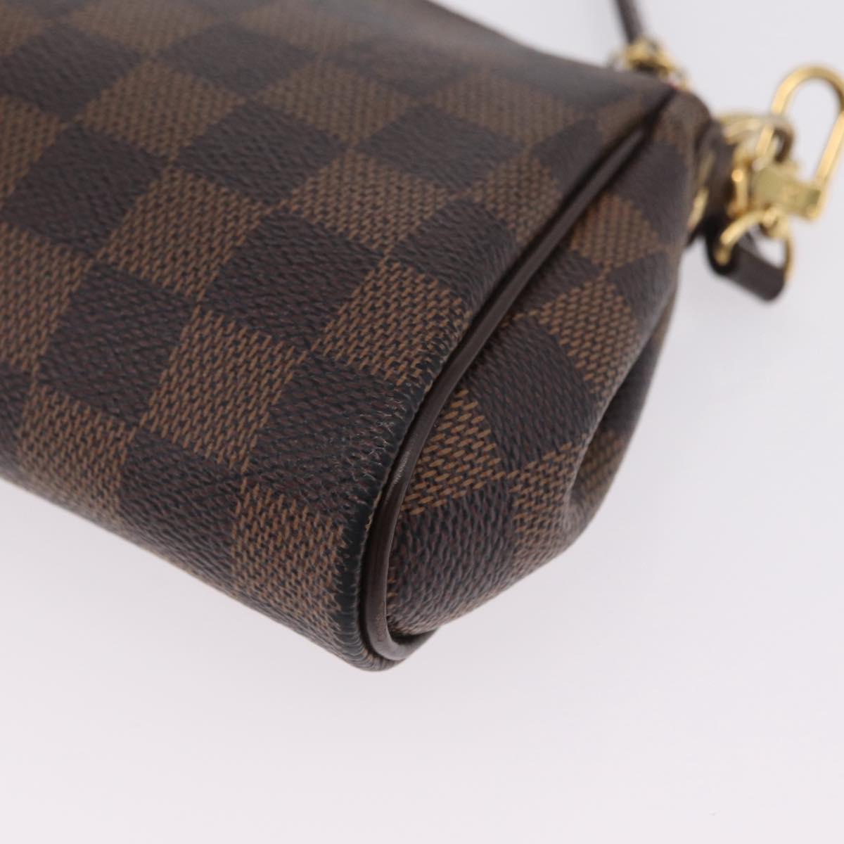 LOUIS VUITTON Damier Ebene Eva Shoulder Bag N55213 LV Auth 209542