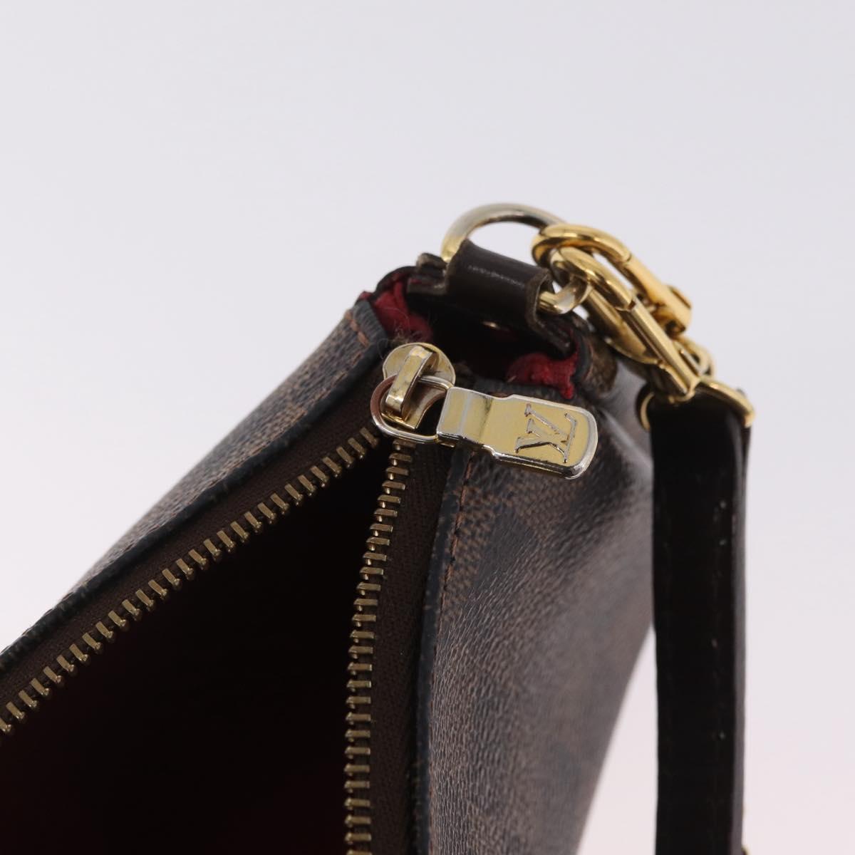 LOUIS VUITTON Damier Ebene Eva Shoulder Bag N55213 LV Auth 209542