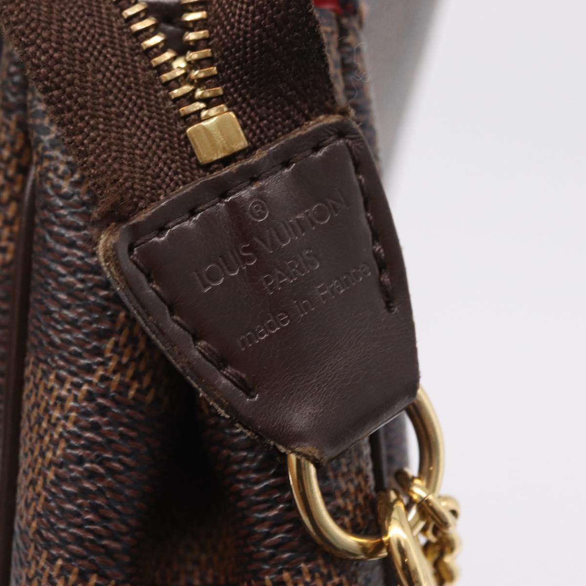 LOUIS VUITTON Damier Ebene Eva Shoulder Bag N55213 LV Auth 209542