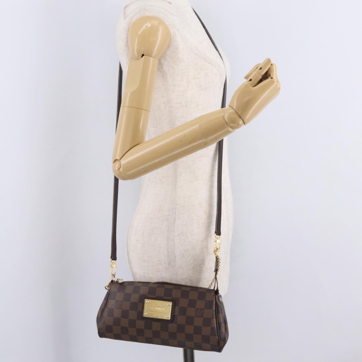 LOUIS VUITTON Damier Ebene Eva Shoulder Bag N55213 LV Auth 209542
