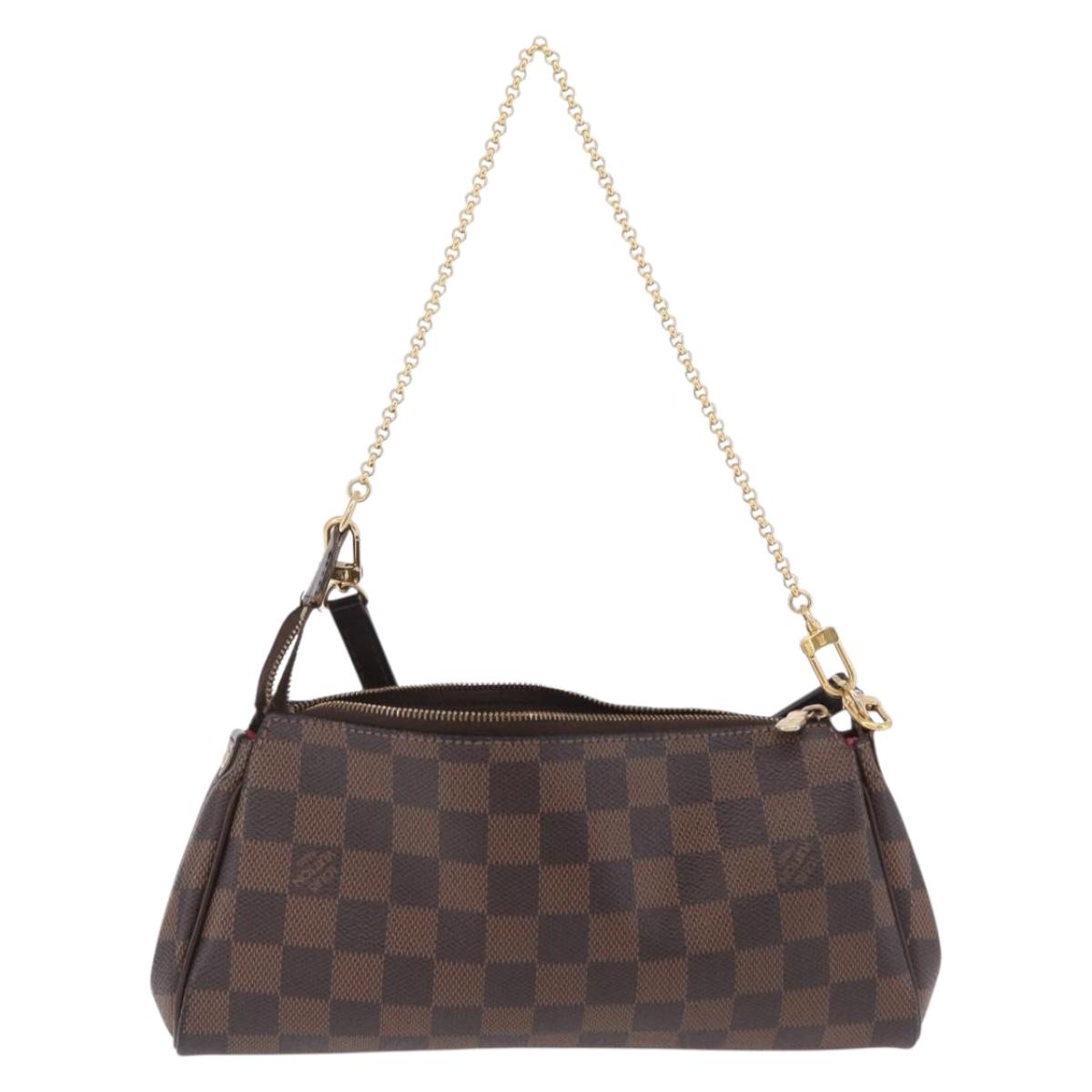 LOUIS VUITTON Damier Ebene Eva Shoulder Bag N55213 LV Auth 209542