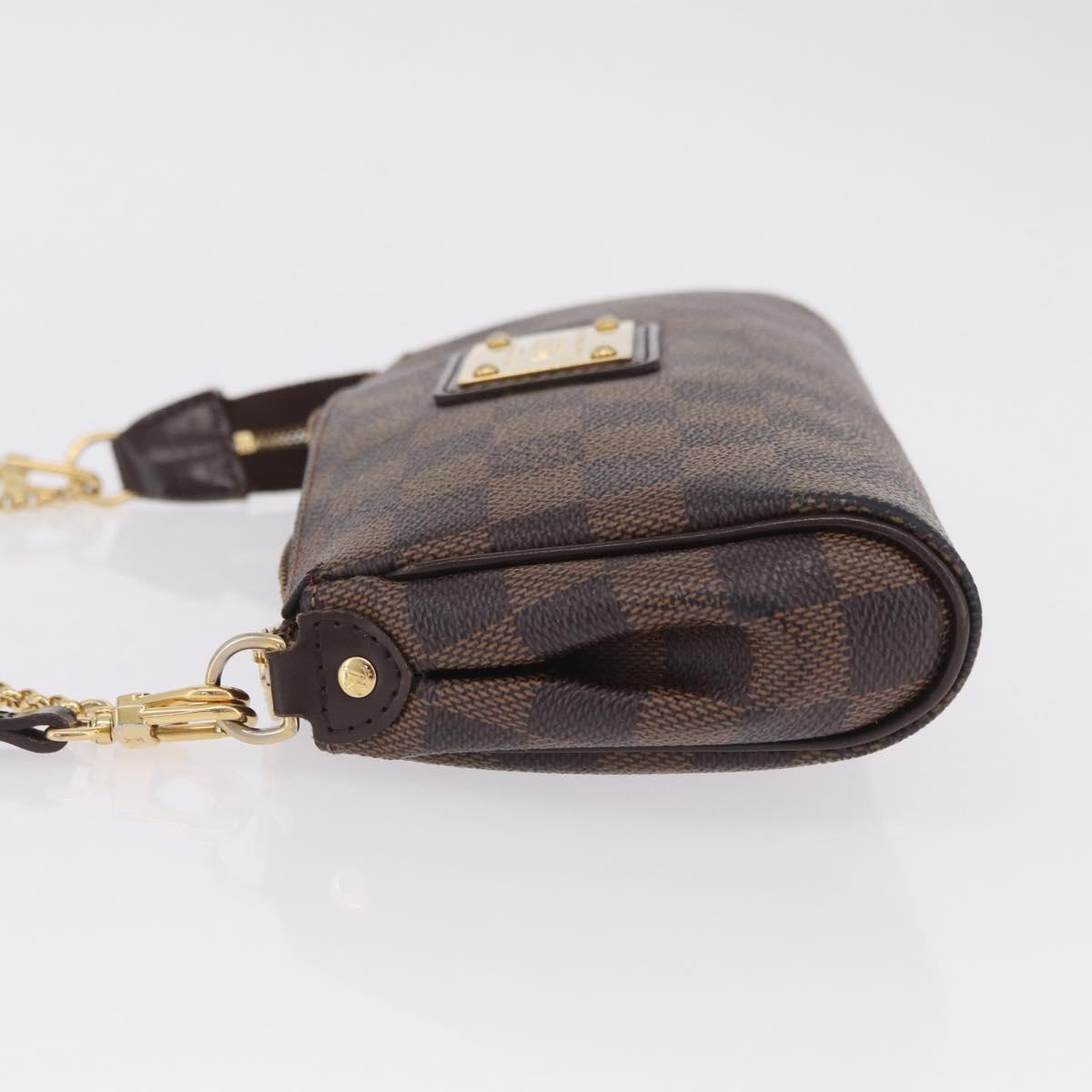 LOUIS VUITTON Damier Ebene Eva Shoulder Bag N55213 LV Auth 209542