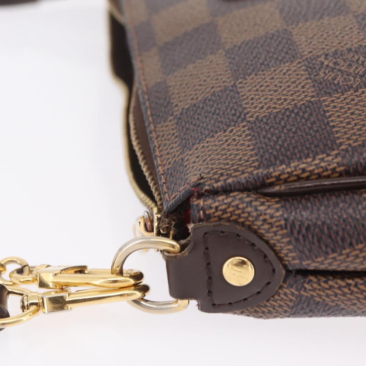 LOUIS VUITTON Damier Ebene Eva Shoulder Bag N55213 LV Auth 209542