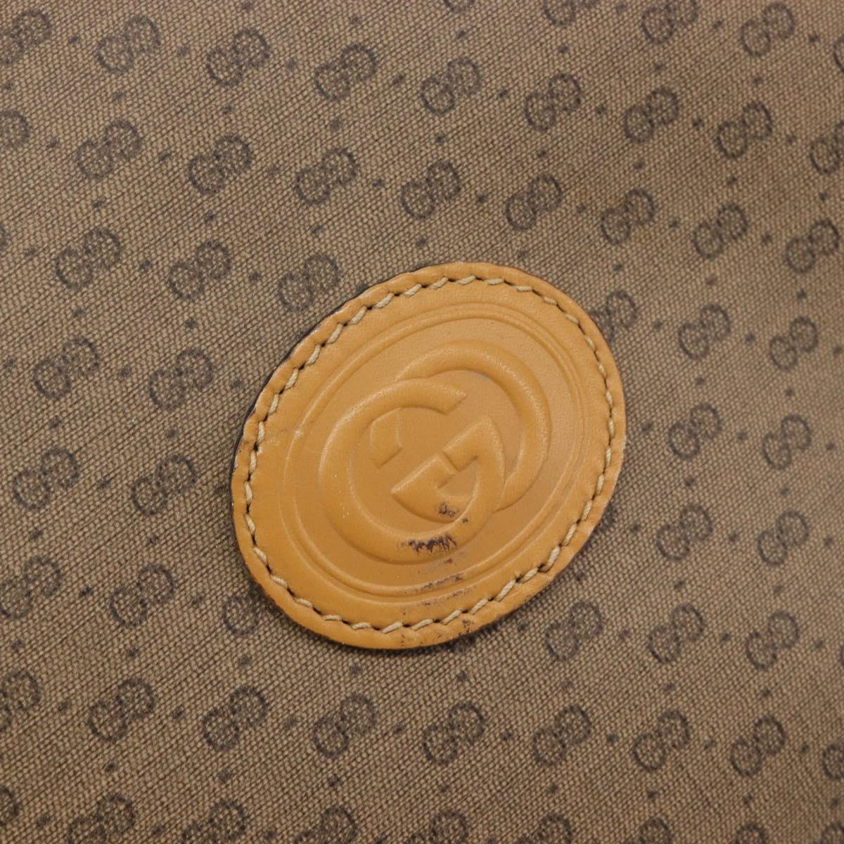 GUCCI Micro GG Supreme Boston Bag PVC Beige Gold 012 067 0027 Auth 209545A