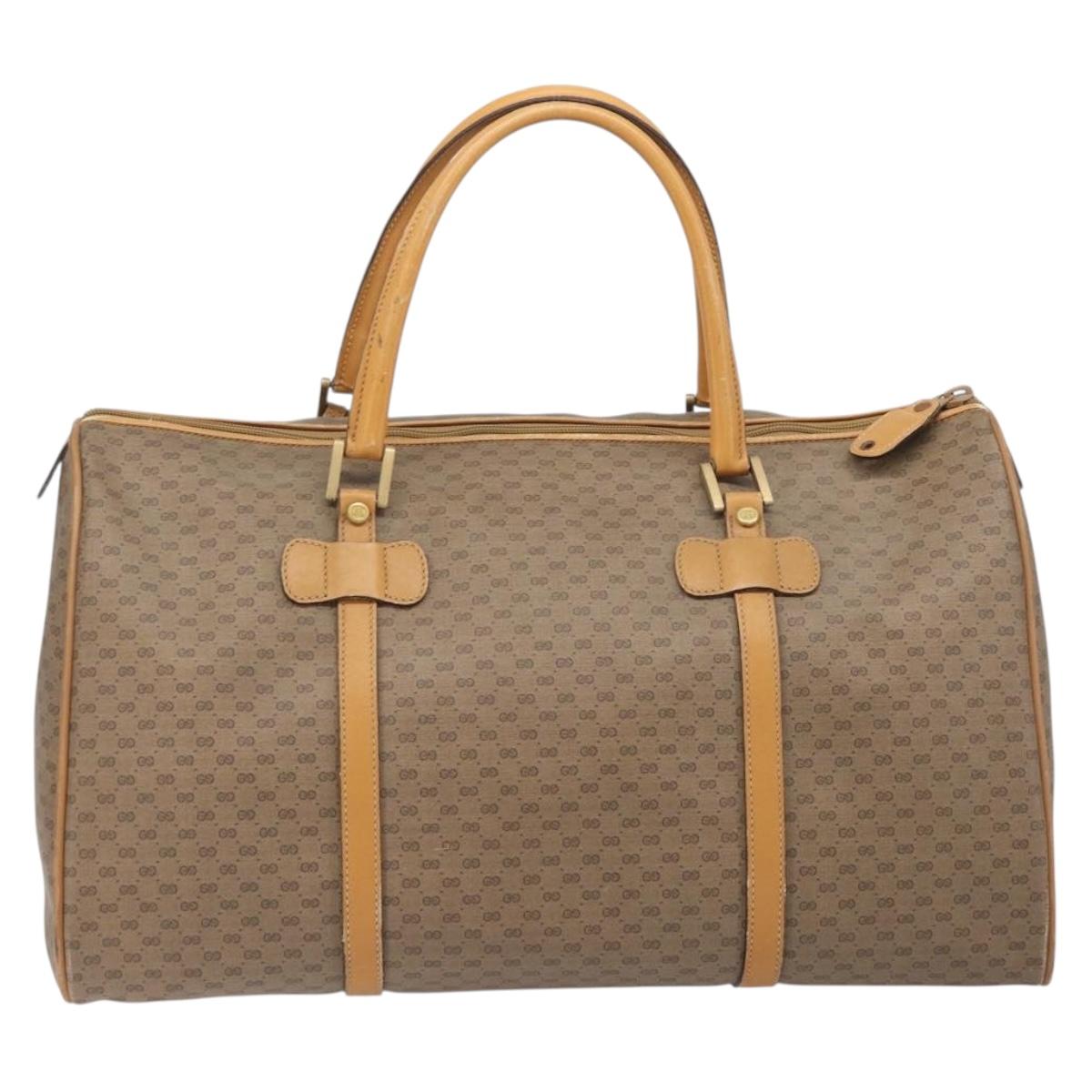 GUCCI Micro GG Supreme Boston Bag PVC Beige Gold 012 067 0027 Auth 209545A