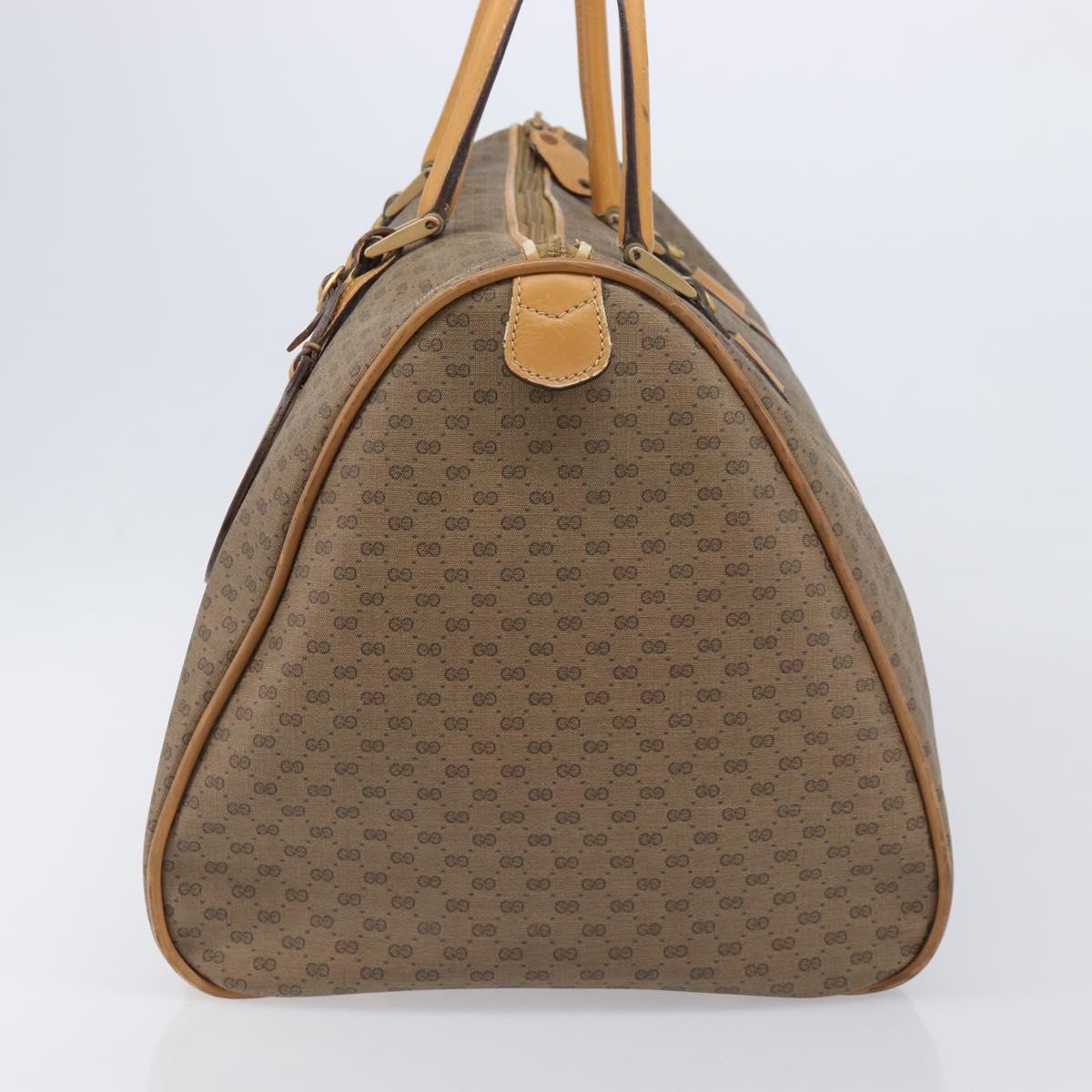 GUCCI Micro GG Supreme Boston Bag PVC Beige Gold 012 067 0027 Auth 209545A