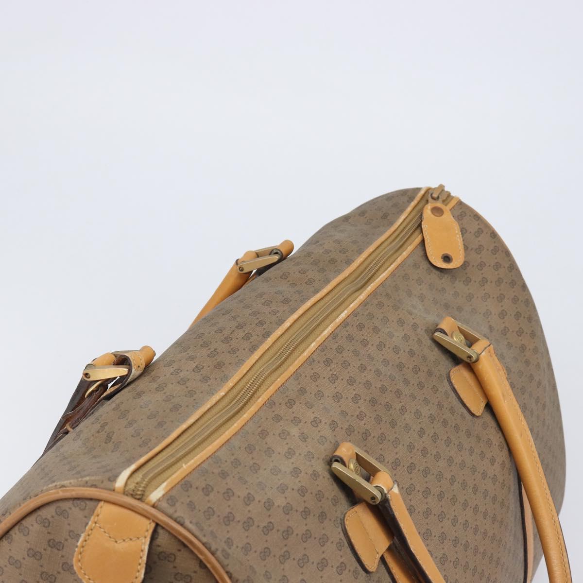 GUCCI Micro GG Supreme Boston Bag PVC Beige Gold 012 067 0027 Auth 209545A