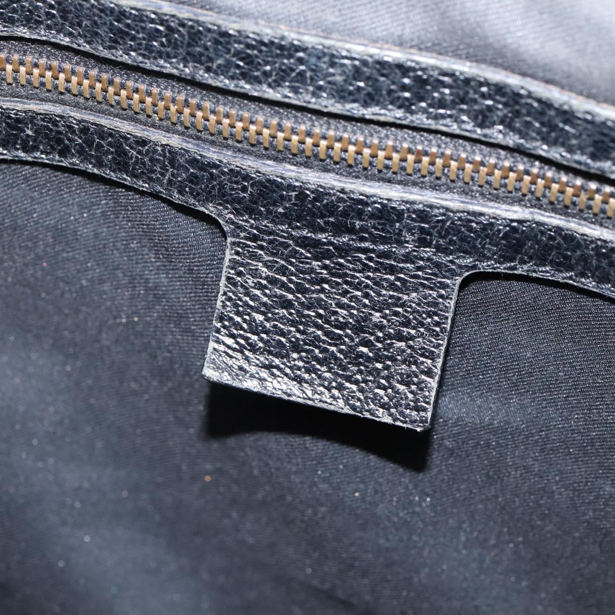GUCCI GG Canvas Bamboo Shoulder Bag Black 124293 Auth 209550