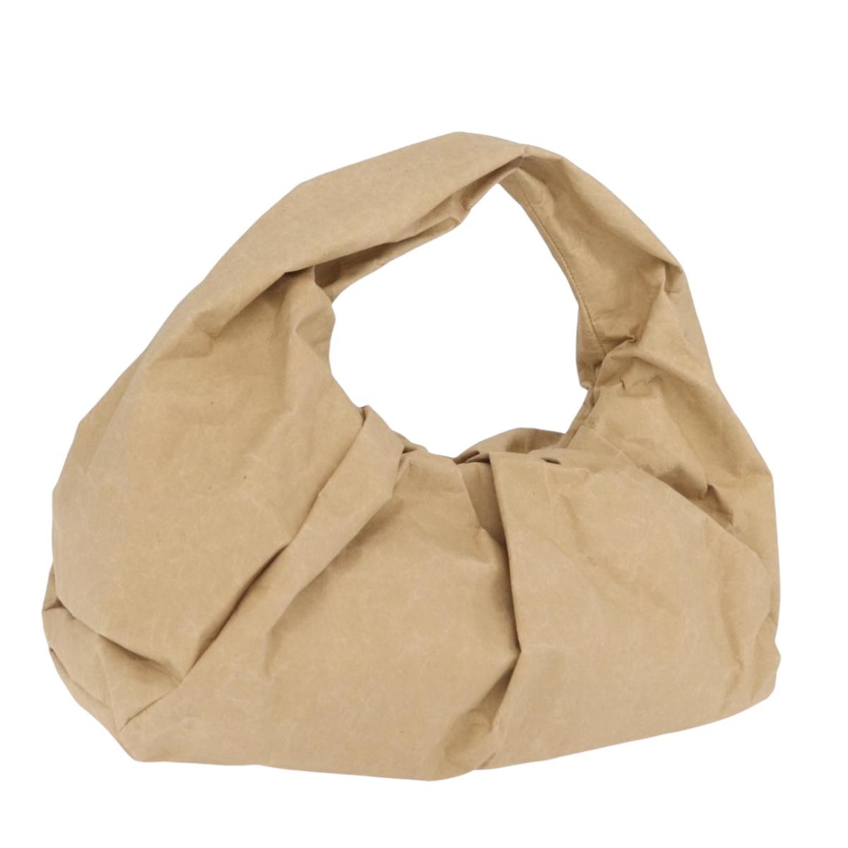 Bottega Veneta Shoulder Bag Paper Leather Beige Auth 209552V
