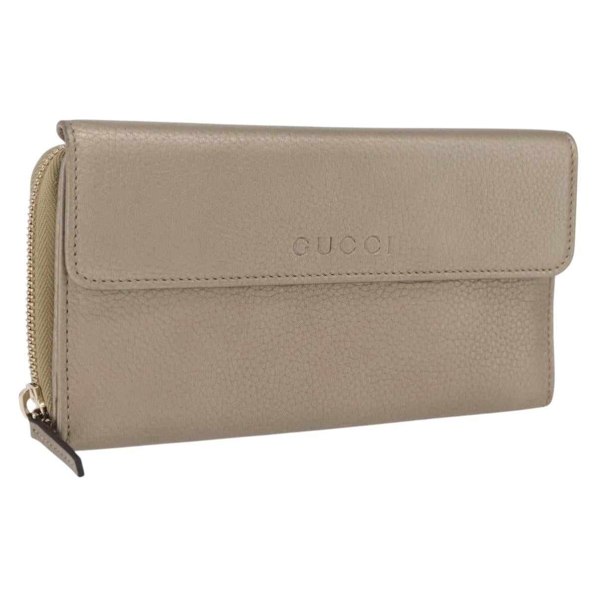 GUCCI Long Wallet Leather Gold 347112 Auth 209572A