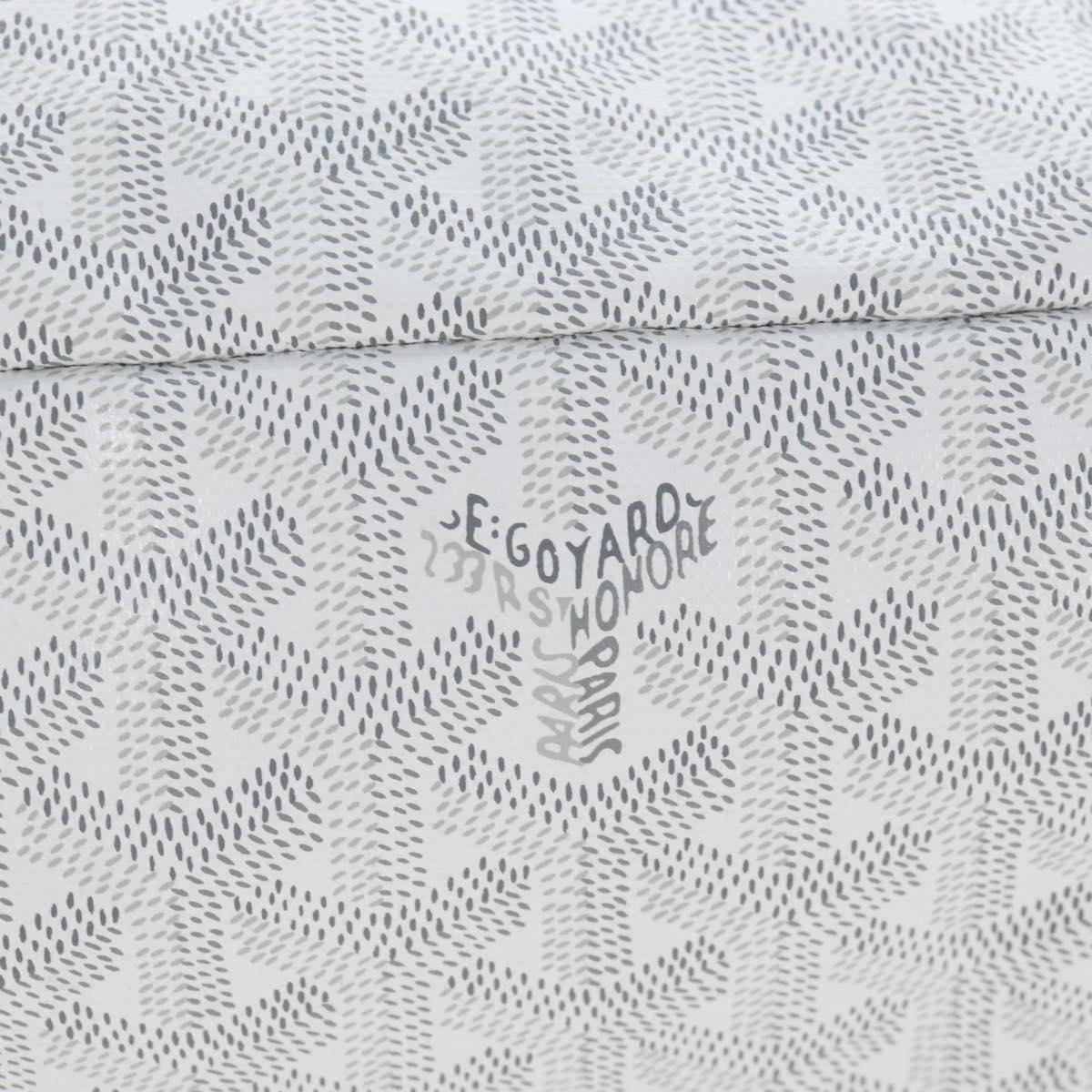 Goyard Herringbone Hobo Bag Boheme PVC Leather White Auth 209578SAM