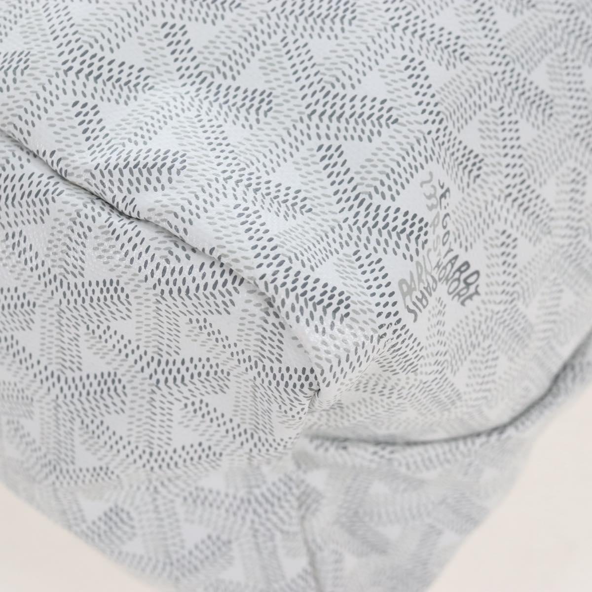 Goyard Herringbone Hobo Bag Boheme PVC Leather White Auth 209578SAM