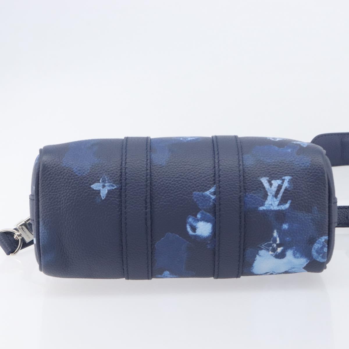 LOUIS VUITTON Monogram Watercolor Keepall XS Hand Bag Navy M57844 Auth 209582SAM