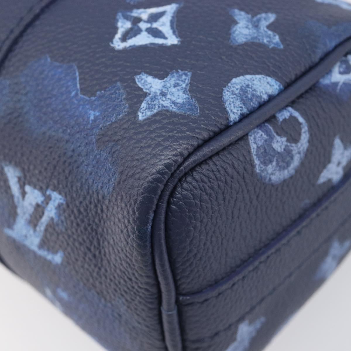 LOUIS VUITTON Monogram Watercolor Keepall XS Hand Bag Navy M57844 Auth 209582SAM