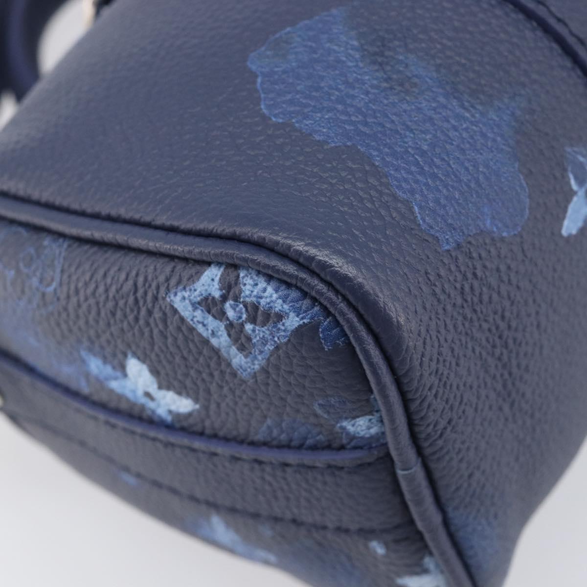 LOUIS VUITTON Monogram Watercolor Keepall XS Hand Bag Navy M57844 Auth 209582SAM