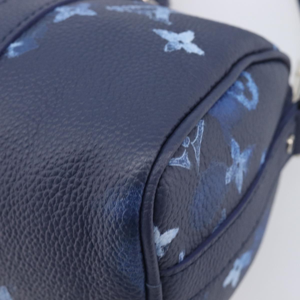 LOUIS VUITTON Monogram Watercolor Keepall XS Hand Bag Navy M57844 Auth 209582SAM