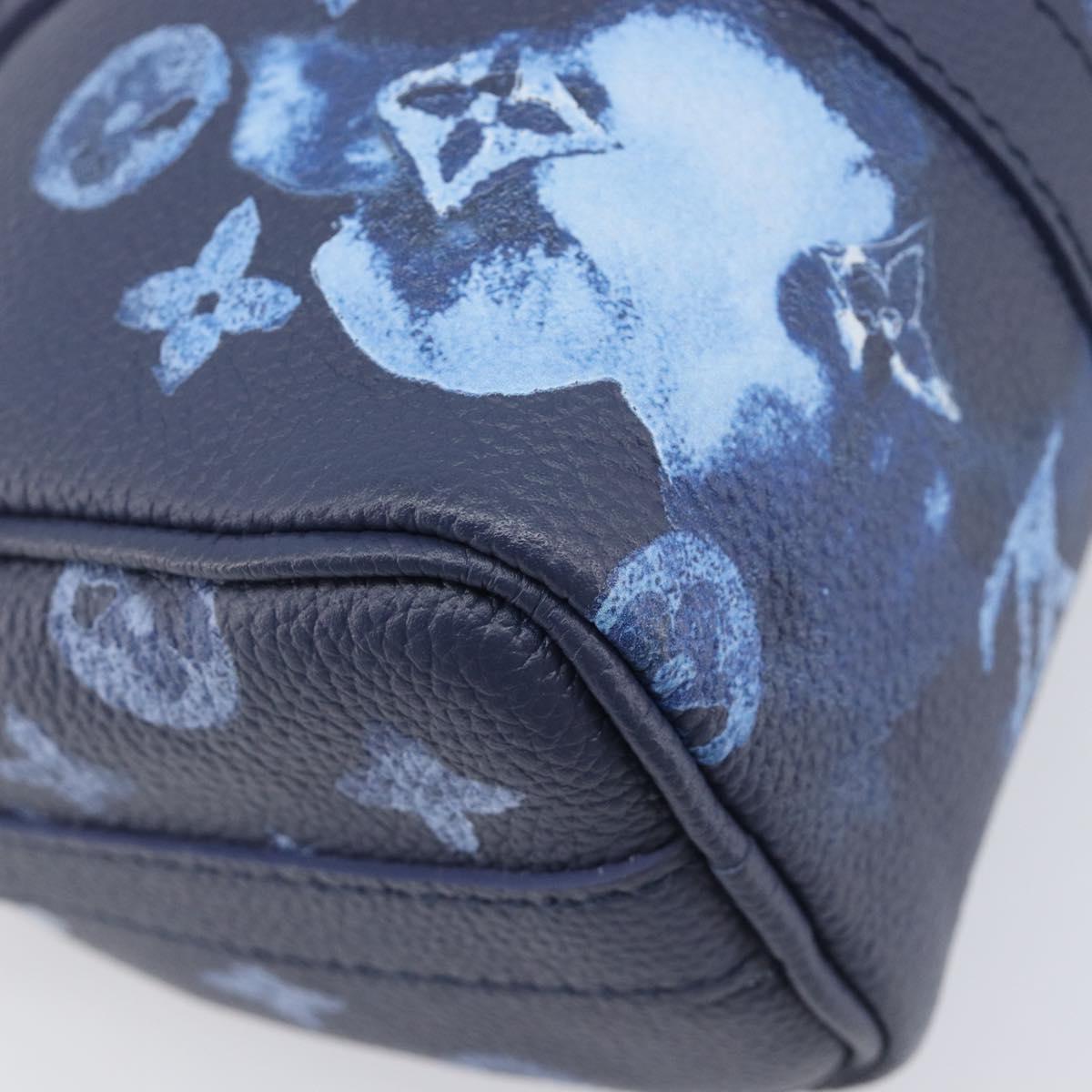 LOUIS VUITTON Monogram Watercolor Keepall XS Hand Bag Navy M57844 Auth 209582SAM