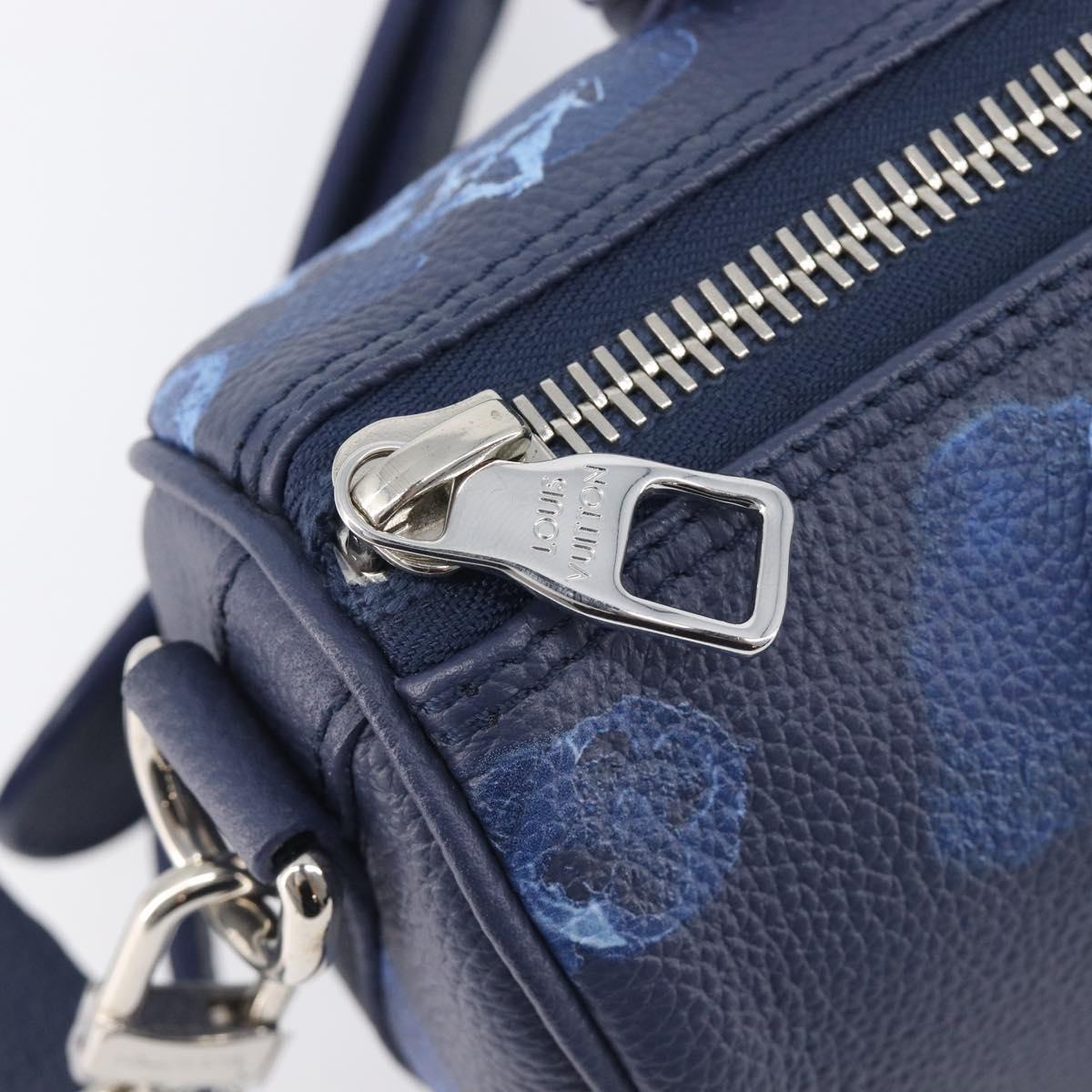 LOUIS VUITTON Monogram Watercolor Keepall XS Hand Bag Navy M57844 Auth 209582SAM