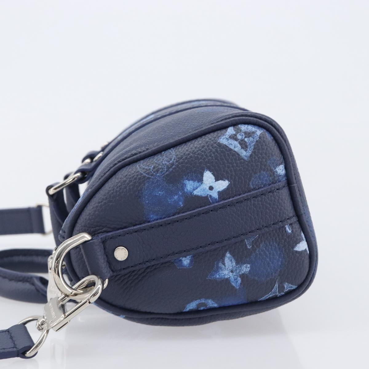 LOUIS VUITTON Monogram Watercolor Keepall XS Hand Bag Navy M57844 Auth 209582SAM
