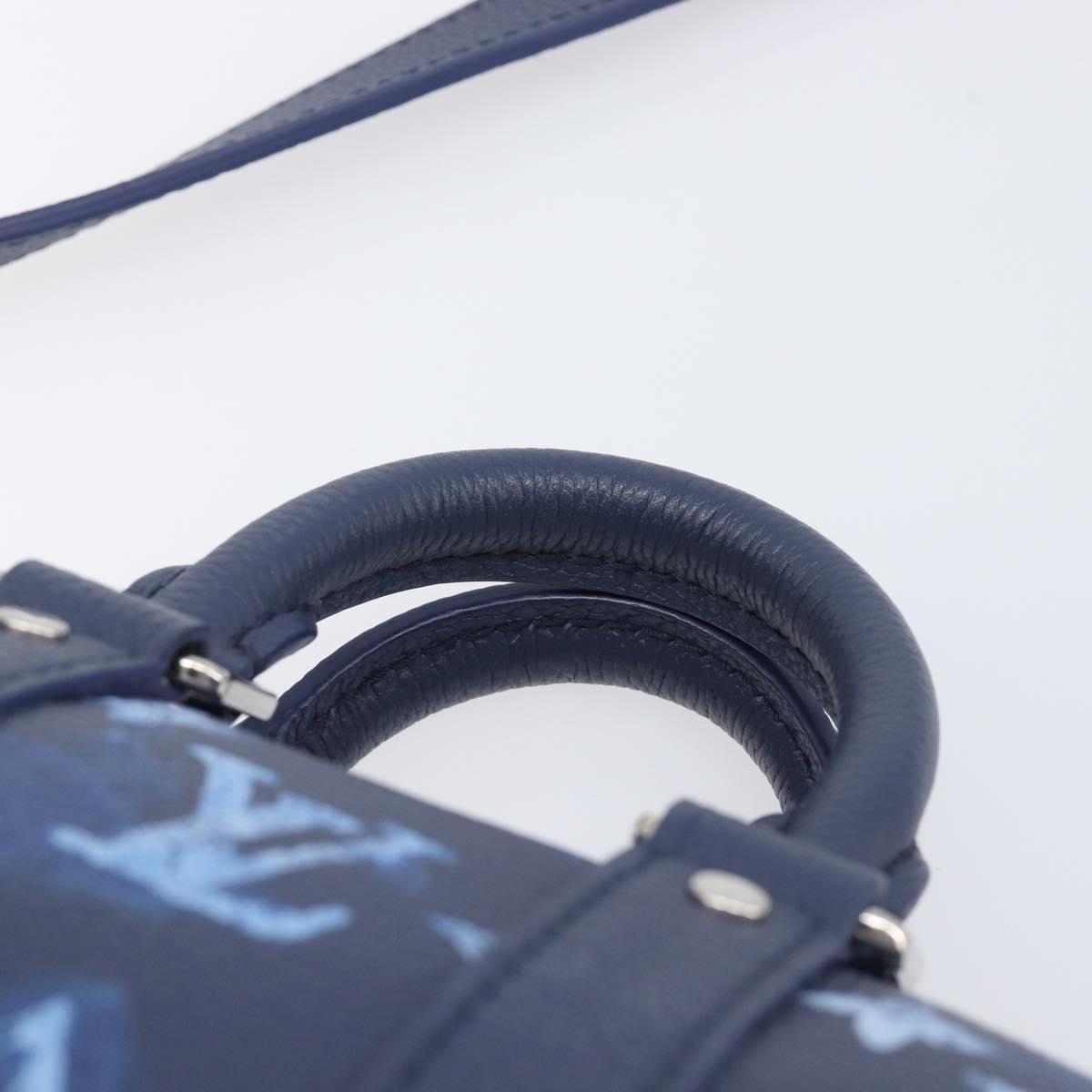 LOUIS VUITTON Monogram Watercolor Keepall XS Hand Bag Navy M57844 Auth 209582SAM