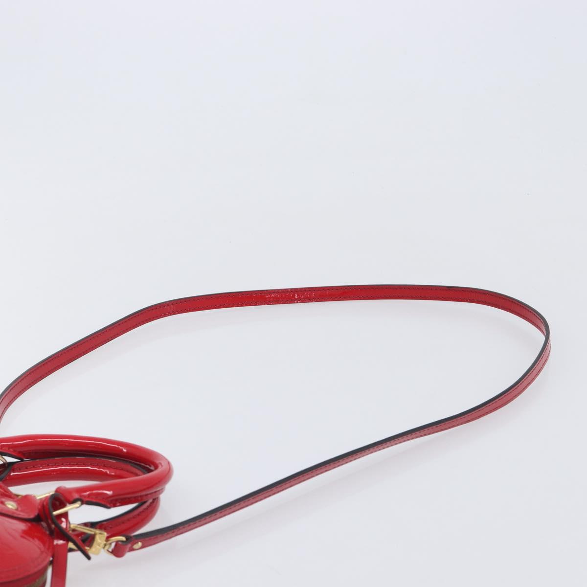 LOUIS VUITTON Monogram Vernis Alma BB Hand Bag Red Slys M90174 LV Auth 209599V