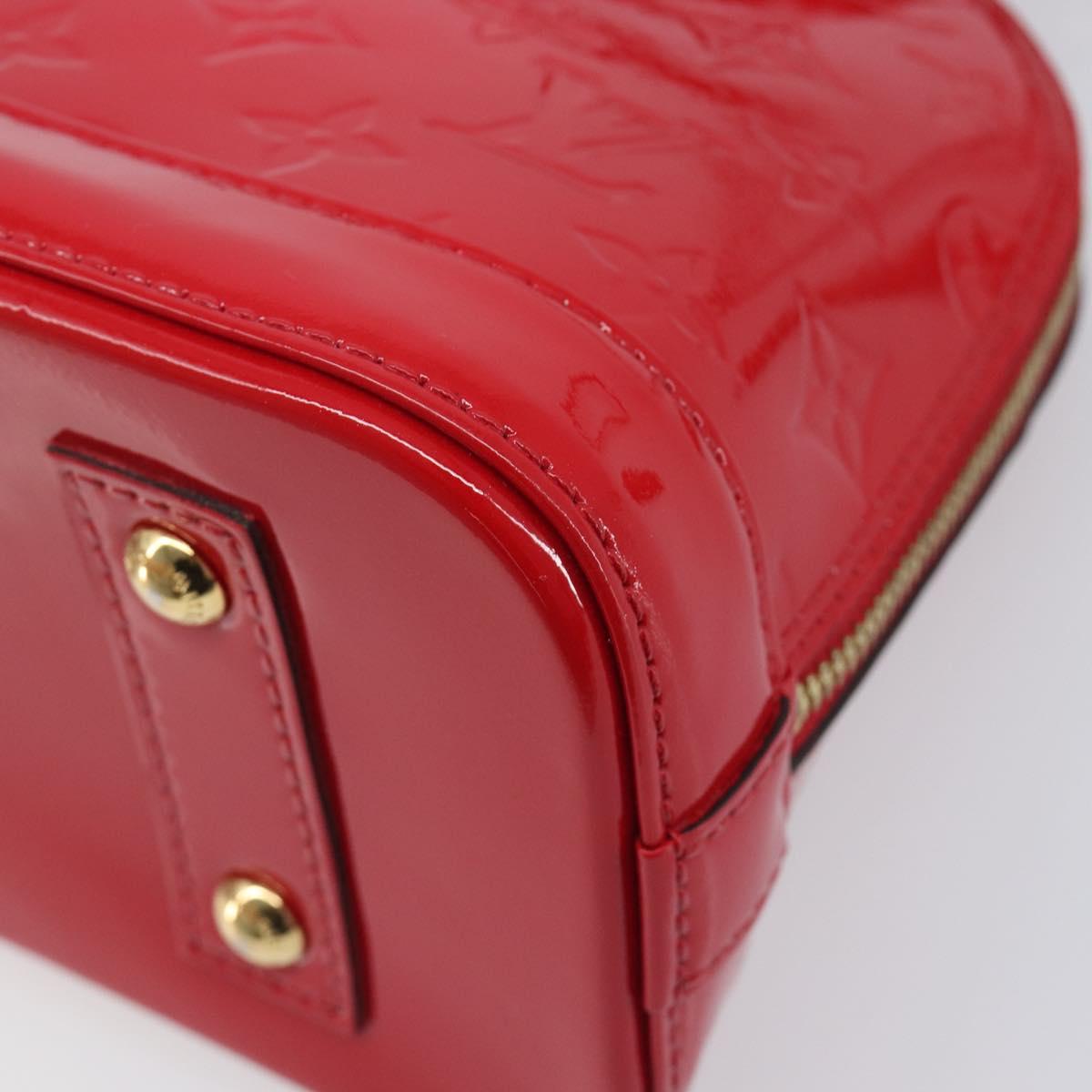 LOUIS VUITTON Monogram Vernis Alma BB Hand Bag Red Slys M90174 LV Auth 209599V