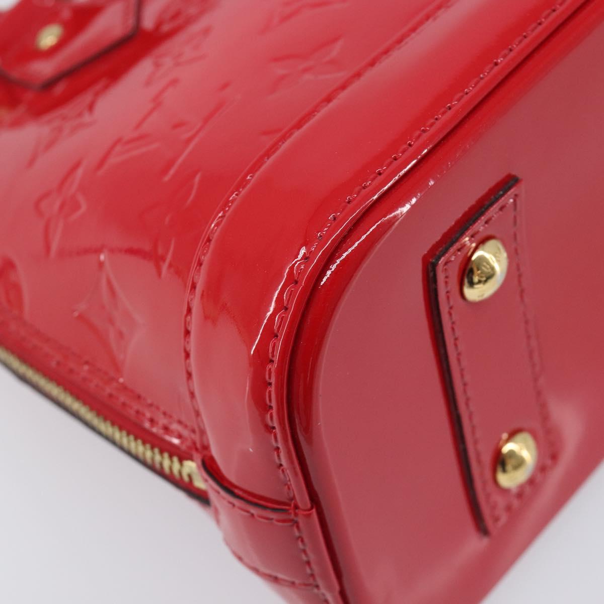 LOUIS VUITTON Monogram Vernis Alma BB Hand Bag Red Slys M90174 LV Auth 209599V
