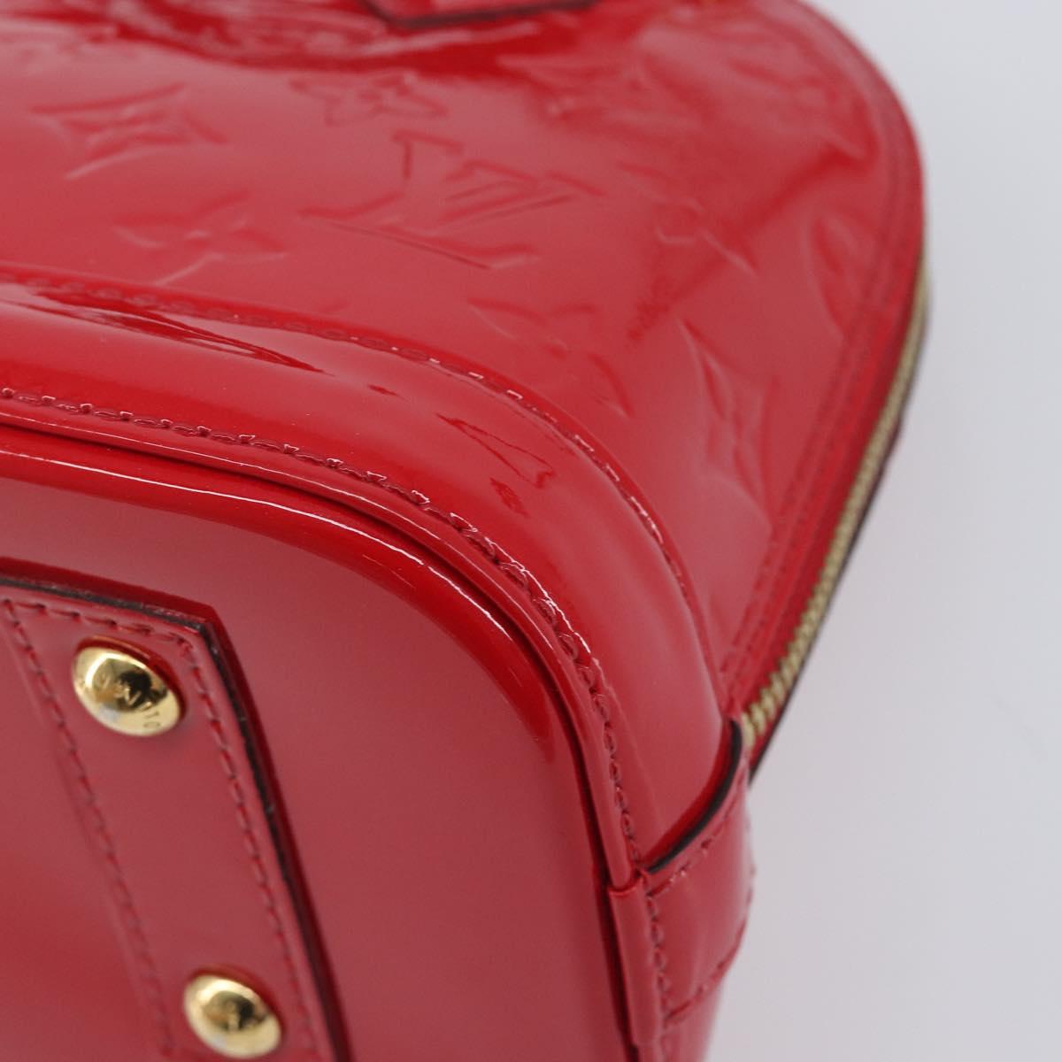 LOUIS VUITTON Monogram Vernis Alma BB Hand Bag Red Slys M90174 LV Auth 209599V